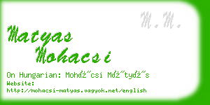 matyas mohacsi business card